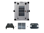 Robust Grooming Pack: grey collapsible dog crate, Wheel Cart, DryFloor and Grooming Set.
